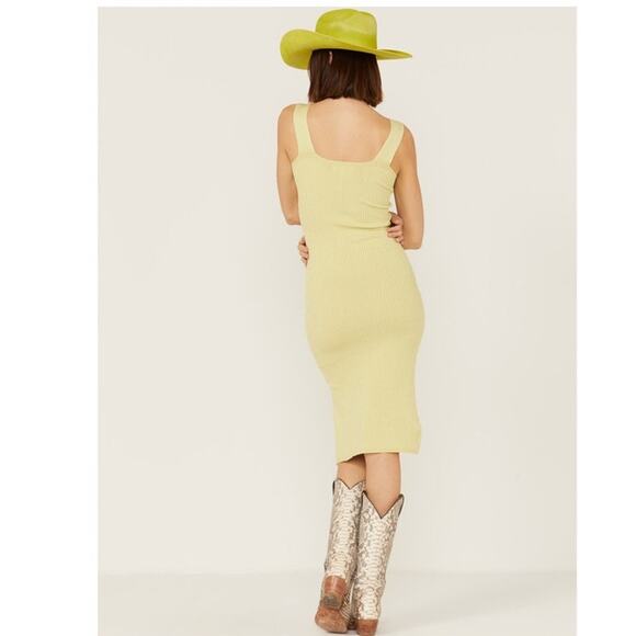 Shyanne Women's Green Western Ribbed Sweater Knit Midi Bodycon Dress Sz M - Picture 10 of 11